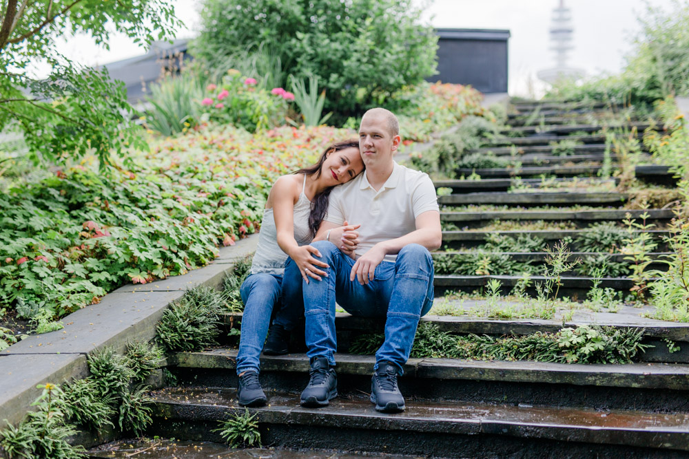 Paarshooting in Planten und Blomen am Wasserfall